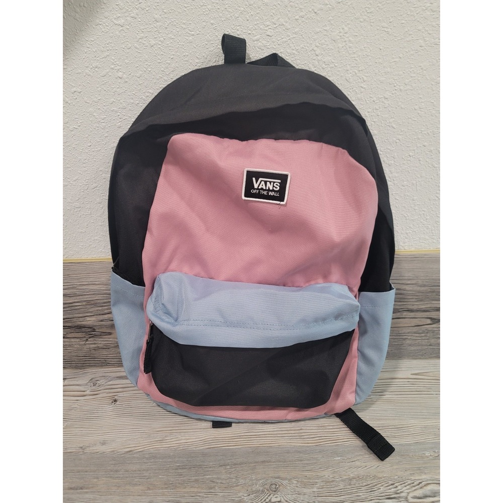 Backback Vans pink black and blue good shape one stain inside. classic fit